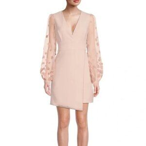 BCBGMaxAzria Emery Organza Floral Sleeve Fit Evening Dress Size 8 NWT
